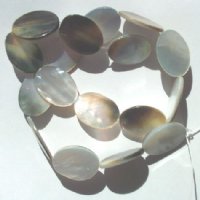 16 inch strand of 25x17mm Flat Oval Mother of Pearl